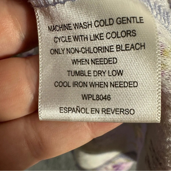 Size large Charter Club waffle bathrobe, attached belt - Picture 8 of 11